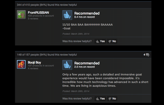 Illustration for article titled Goat Simulator, As Told By Steam Reviews